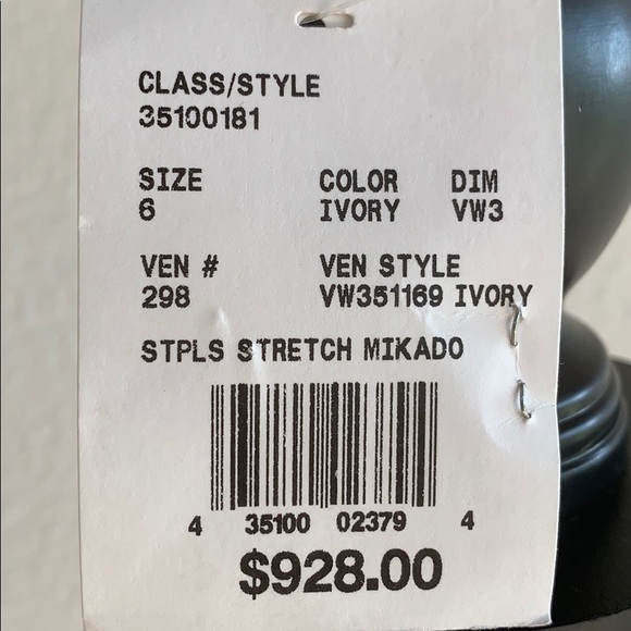 NWT Vera Wang Strapless Ivory Dress - Picture 7 of 14